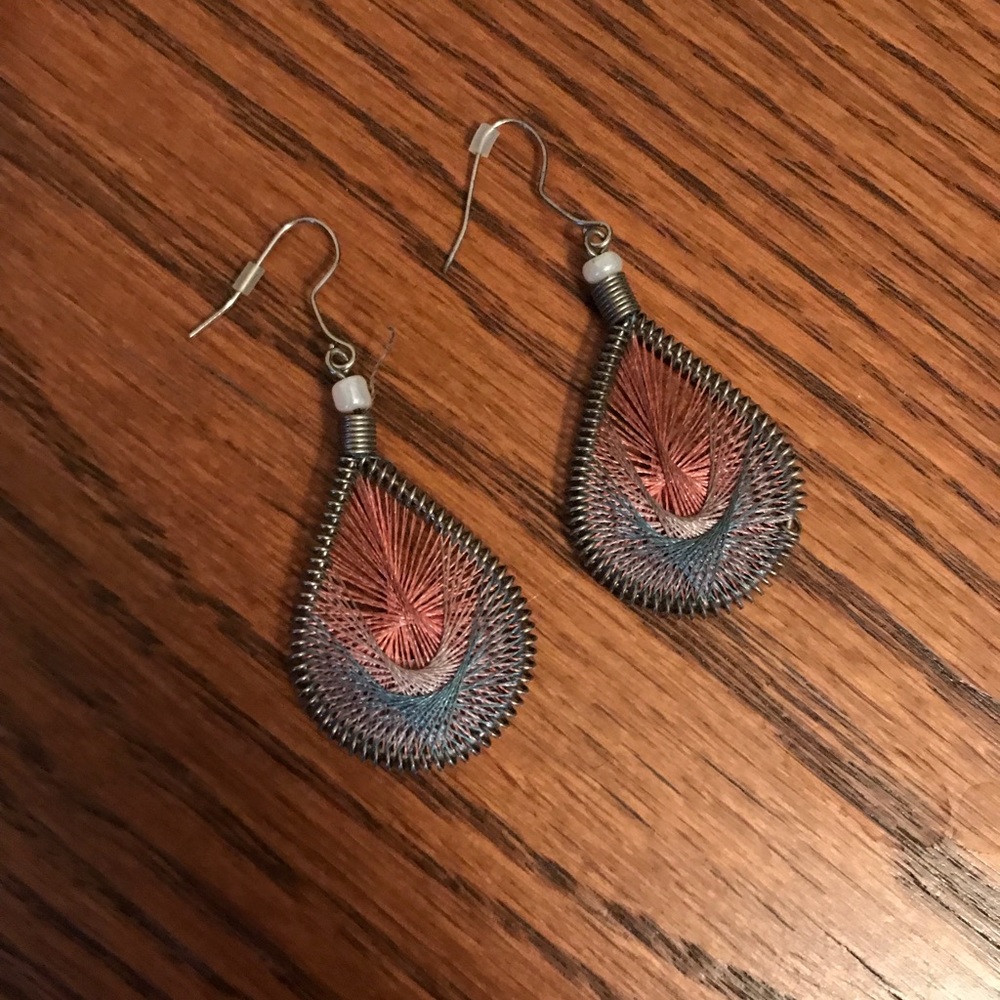 Pink and Blue Earrings